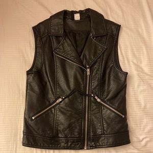 H&M faux leather moto vest